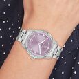 Tommy Hilfiger Quartz Analog Purple Dial Silver Stainless Steel Strap Watch For Women - image number 3