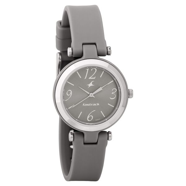 Fastrack Trendies Quartz Analog Grey Dial Silicone Strap Watch for Girls - image number 0