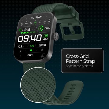 Fastrack Revoltt FS3 Smartwatch with 2.01" TFT Display,Push Button Interactions, HRM, SpO2, Sleep, Rotary Crown, IP68