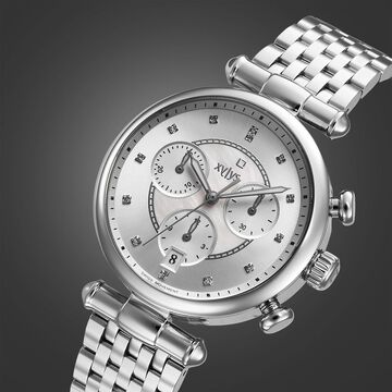 Xylys Quartz Chronograph Silver Dial Silver Stainless Steel Strap Watch For Women
