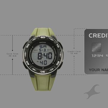 Fastrack StreetStyle Digital Dial Green Polyether Strap Watch For Unisex