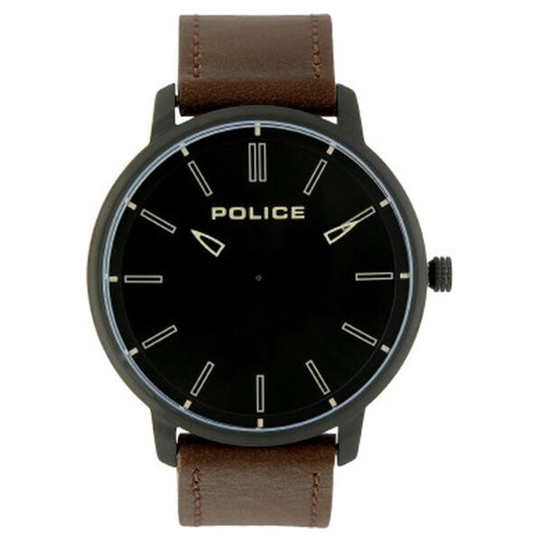 Police Quartz Analog Black Dial Leather Strap Watch for Men - image number 0