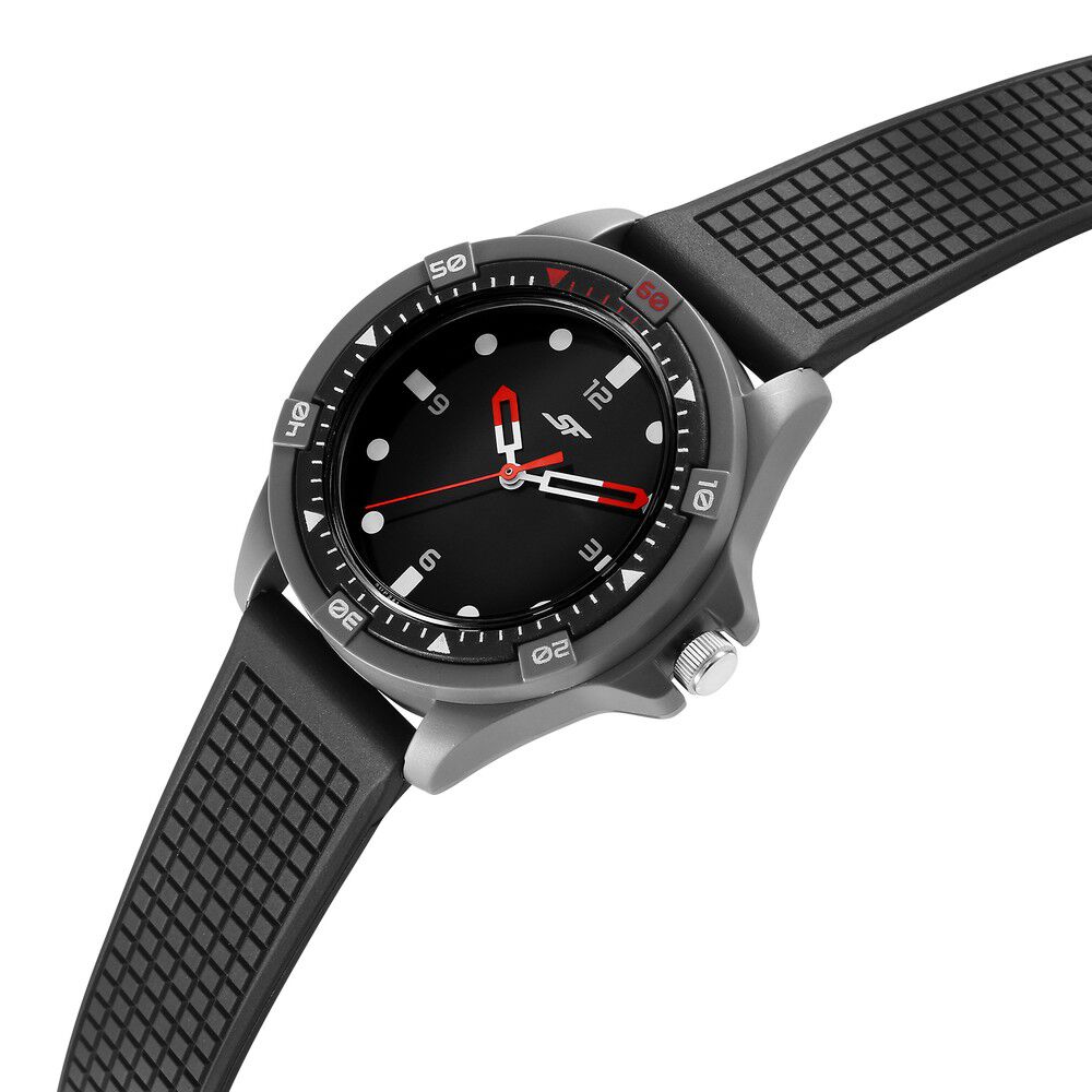 Buy Online SF Sporty Black Dial Polyurethane Strap Watch for Men