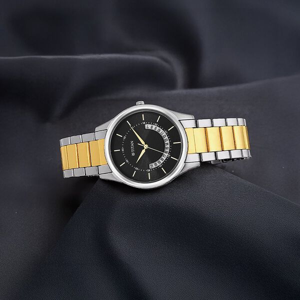 Titan Men's Multifunction Karishma: Two-Tone Steel Elegance Watch - image number 0