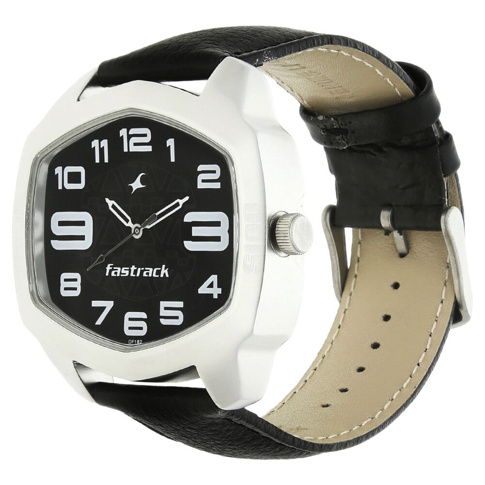 Buy Online Fastrack Quartz Analog Black Dial Leather Strap Watch for Guys 3119sl03c Titan