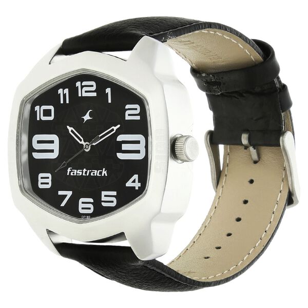 Fastrack Quartz Analog Black Dial Leather Strap Watch for Guys - image number 1