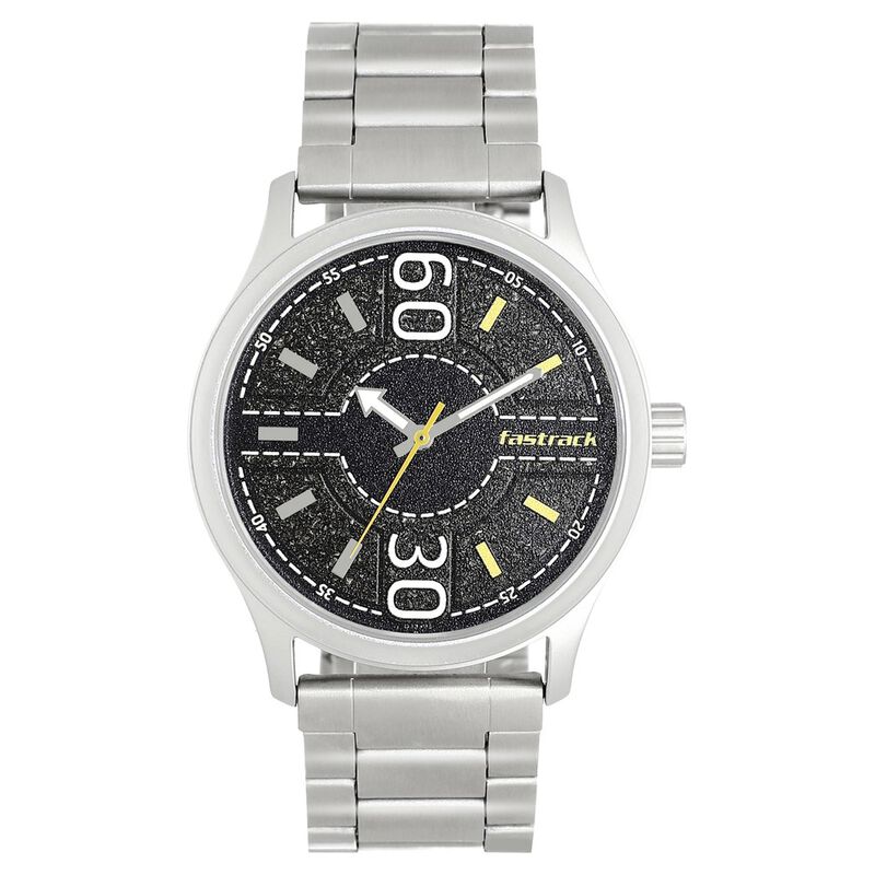 Fastrack Road Trip Quartz Analog Black Dial Stainless Steel Strap Watch for Guys - image number 0