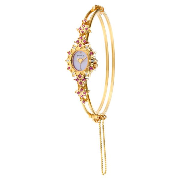Nebula Quartz Analog Mother of Pearl Dial 18 Karat Gold Strap Watch for Women - image number 2