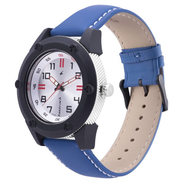 Fastrack Modular Quartz Analog Silver Dial Leather Strap Watch for Guys - image number 2