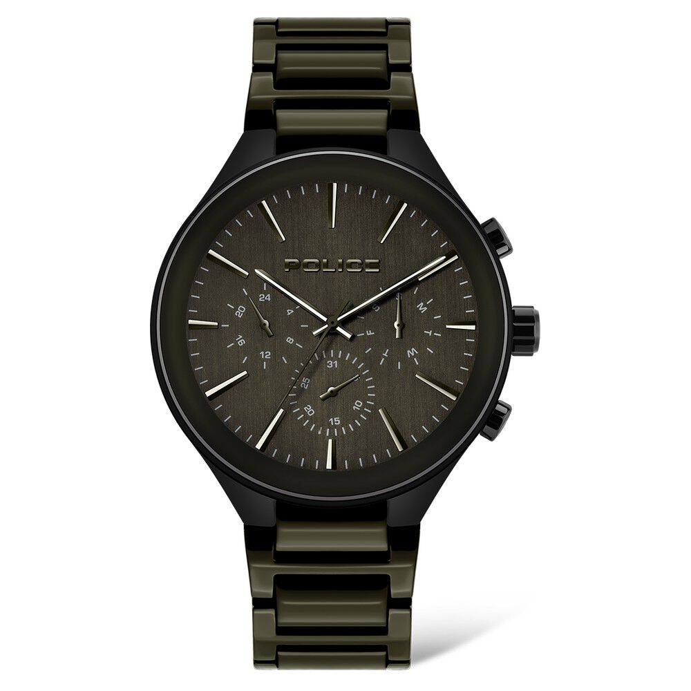 Police watch black metal strap best sale