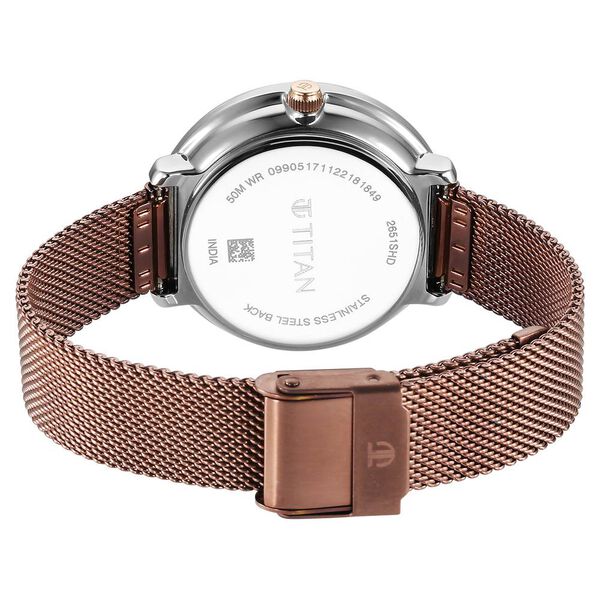 Titan Noir Brown Dial Analog Stainless Steel Strap Watch for Women - image number 4