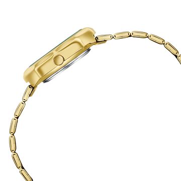 Poze Poze Quartz Analog Green Dial Golden Stainless Steel Strap Watch For Women