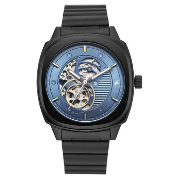Fastrack Automatics Collection Blue Dial Black Stainless Steel Strap Watch For Guys