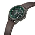 Police Chronograph Green Dial Brown Color Leather Strap Watch For Men - image number 3