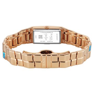 Titan Raga Opalesque Quartz Analog Multicoloured Dial Rose Gold Metal Strap Watch For Women