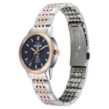 Sonata Wedding Quartz Analog Blue Dial Stainless Steel Strap Watch For Women