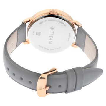 Titan Women's Regal: Roman Numeral Grey Dial & Laeather Strap Watch