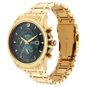 Titan Regalia Premium Green Chrono Stainless Steel Strap watch for Men
