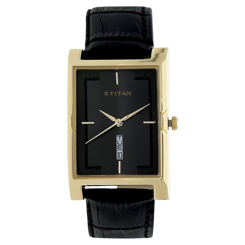Titan Anthracite Dial Analog with Day and Date Leather Strap watch for Men - image number 0
