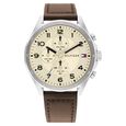 Tommy Hilfiger Quartz Multifunction Orange Dial Leather Strap Watch for Men - image number 0