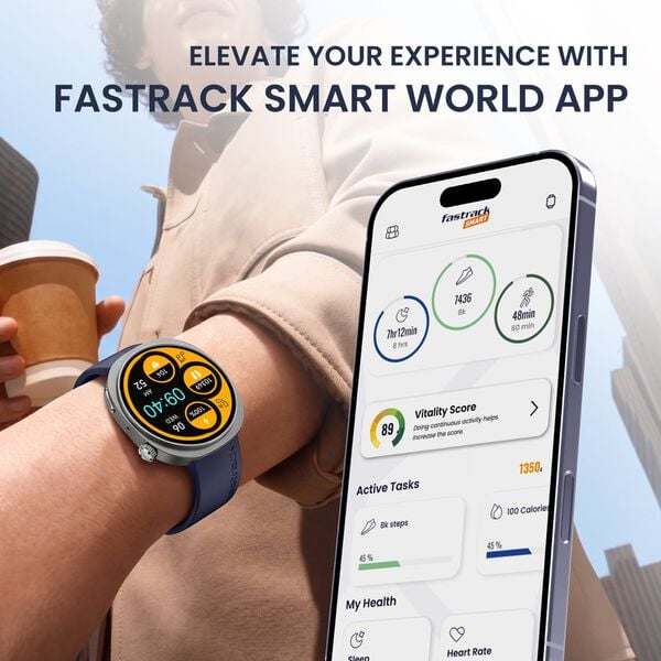 Fastrack Revoltt FR3 Pro Smartwatch with 1.43" AMOLED Display Dynamic 60Hz Refresh HRM SpO2 Sleep Functional Crown - image number 8
