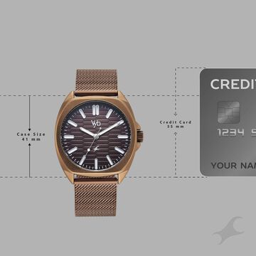 Vyb Aviator By Fastrack Quartz Analog Brown Dial Brown Stainless Steel Strap Watch For Guys