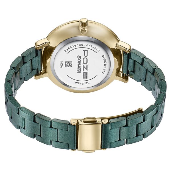 Sonata Poze Quartz Analog Green Dial Stainless Steel Strap Watch For Women - image number 5