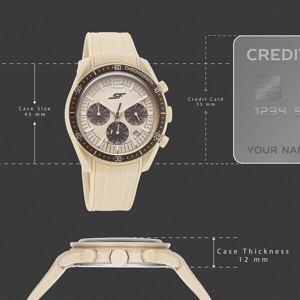 SF Genesis Bold Chronograph Watch for Men with Beige strap - image number 3