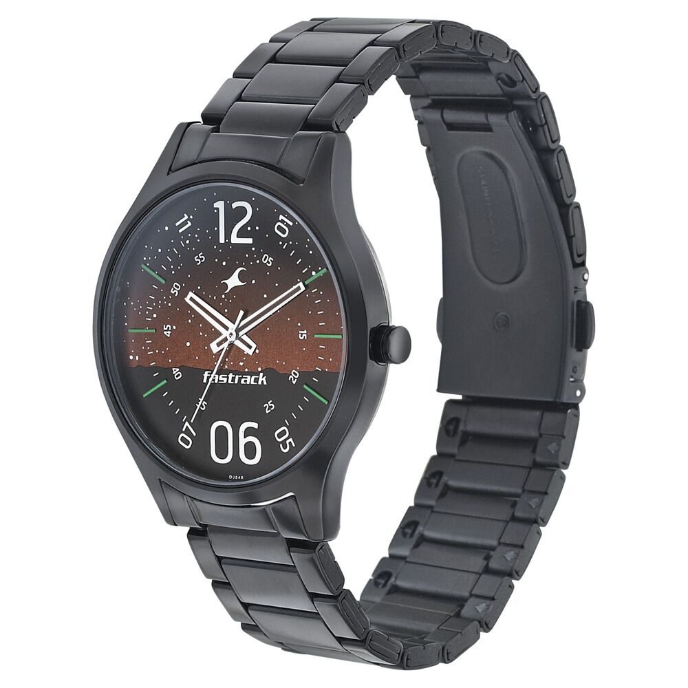 Buy Online Fastrack Space Rover Quartz Analog Brown Dial Stainless Steel Strap Watch for Guys ns3184nm01 Titan