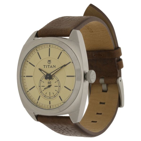 Titan Analog Off White Dial Leather Strap watch for Men - image number 1