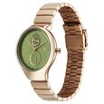 Fastrack Gelato champagne multifunction metal strap watch with Matcha green dial for Girls - image number 2