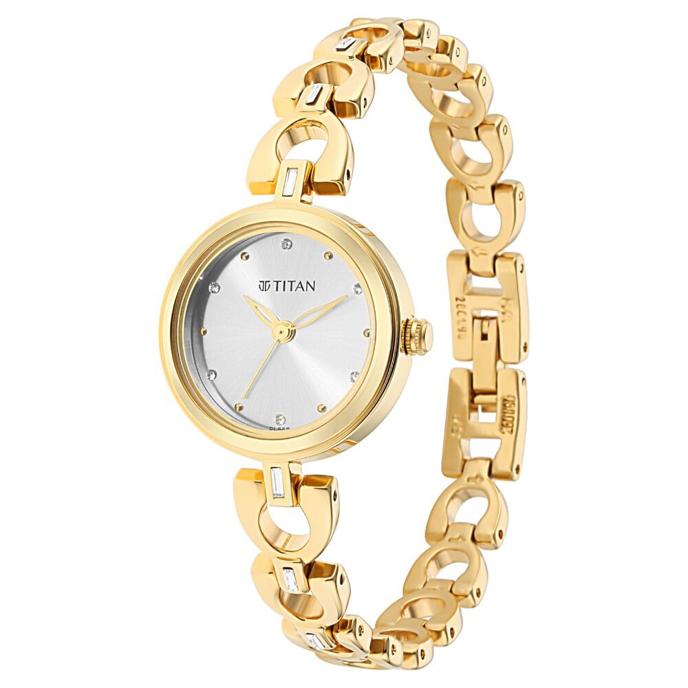 Buy Online Titan Lagan Silver Dial Analog Metal Strap Watch for