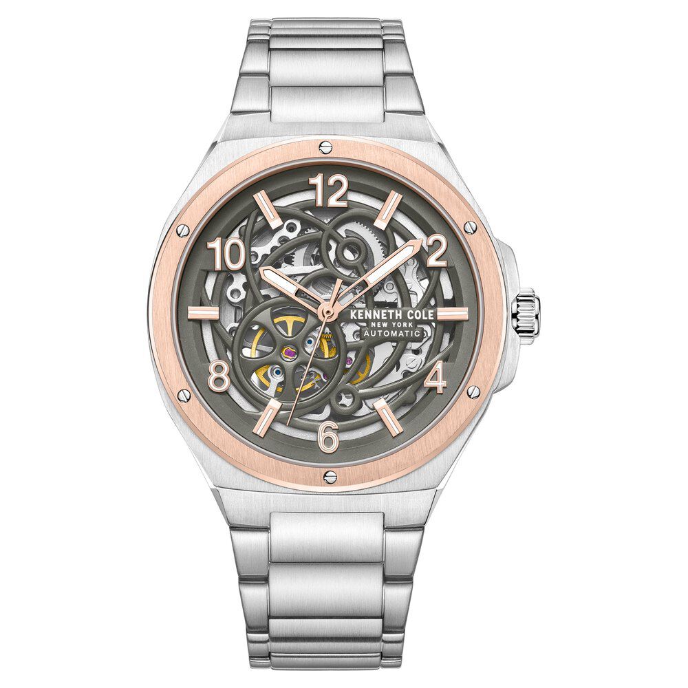 Buy Online Kenneth Cole Automatic Grey Dial With Silver Stainless