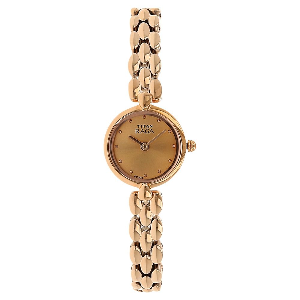 Buy Online Titan Raga Rose Gold Dial Women Watch With Metal Strap nq2444wm03 Titan