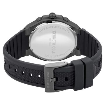 Kenneth Cole Quartz Chronograph Black Dial Silicone Strap Watch for Men