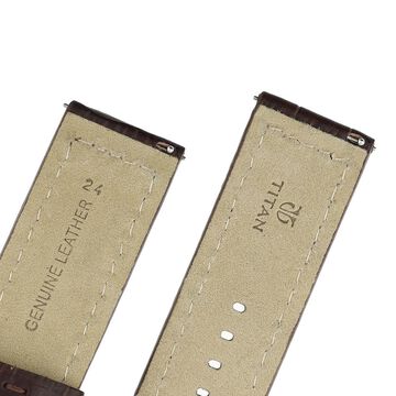 24 mm Brown Genuine Leather Strap for Men