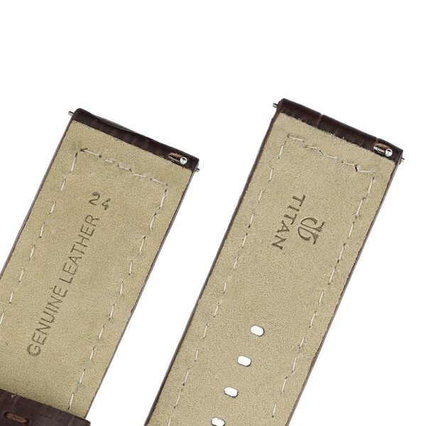 24 mm Brown Genuine Leather Strap for Men - image number 4