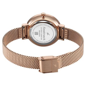 Fastrack Stunners X Quartz Analog Pink Dial Stainless Steel Strap Watch For Girls