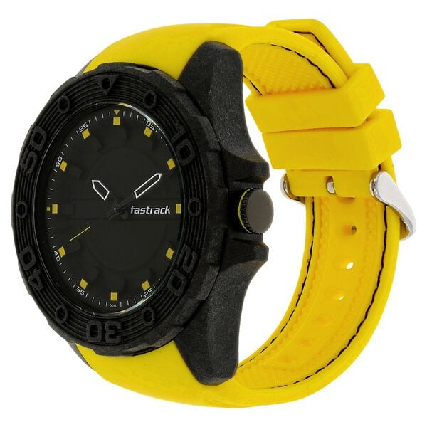 Fastrack Light Weight Quartz Analog Black Dial Silicone Strap Watch for Guys - image number 1