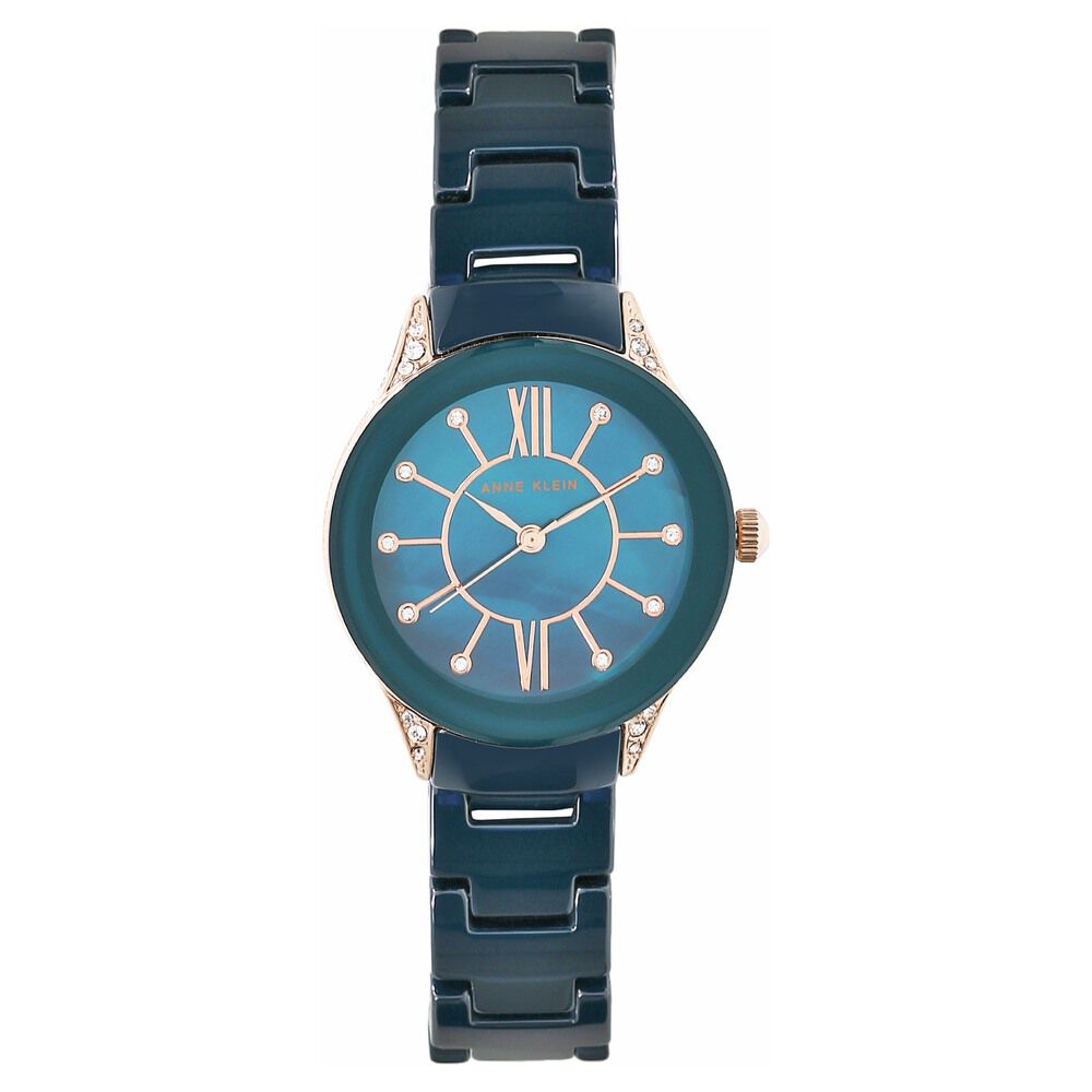 Buy Online Anne Klein Quartz Analog Blue Dial Ceramic Strap Watch