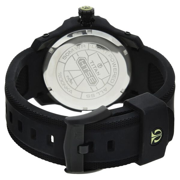 Titan Solar Powered Black Dial Quartz Plastic Strap Watch for Men - image number 3