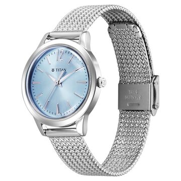 Titan Titan Timeless Urban Quartz Analog Blue Dial Metal Strap Watch For Women