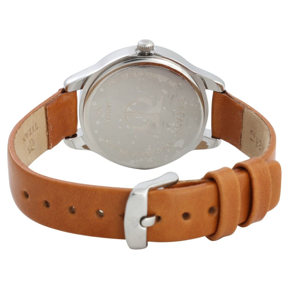Buy Online Titan Workwear Silver Dial Women Watch With Leather