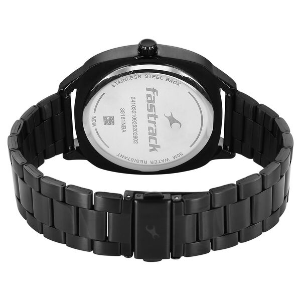 Fastrack Stunners Quartz Analog Black Dial Black Stainless Steel Strap Watch For Guys - image number 5