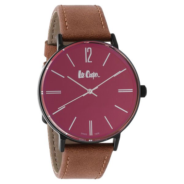 Lee Cooper Quartz Analog Black Dial Leather Strap Watch for Men - image number 0