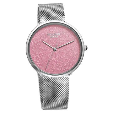 Poze by Sonata Quartz Analog Pink Dial Stainless Steel Strap Watch for Women