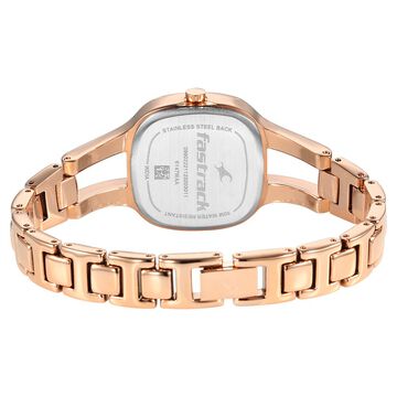 Fastrack Pulse Quartz Analog Mother Of Pearl Dial Rose Gold Metal Strap Watch For Girls