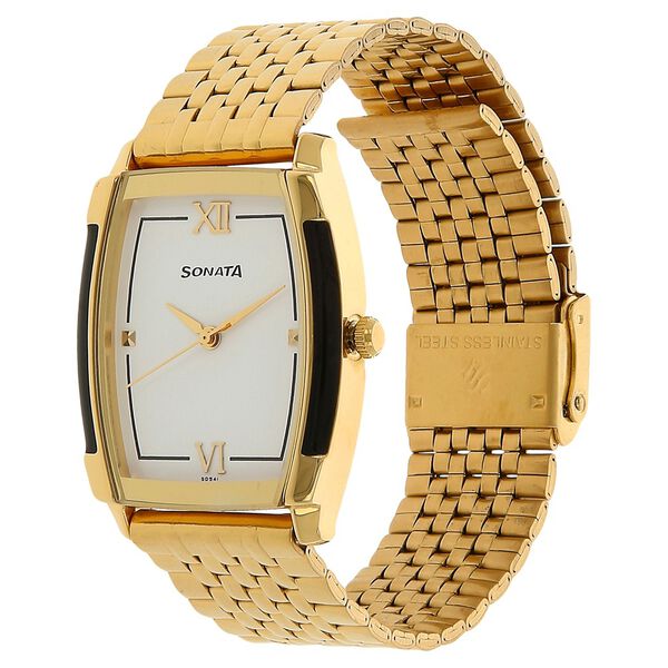 Sonata Quartz Analog White Dial Stainless Steel Strap Watch for Men - image number 1