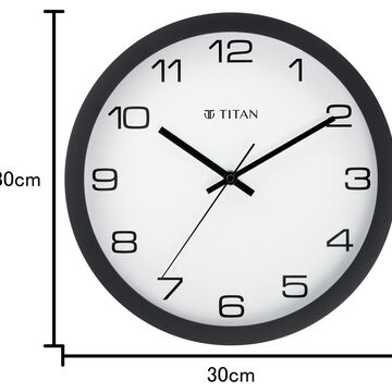 Titan Tranquil Modern 30cm White Wall Clock with Silent Sweep Tech for the Serene Home