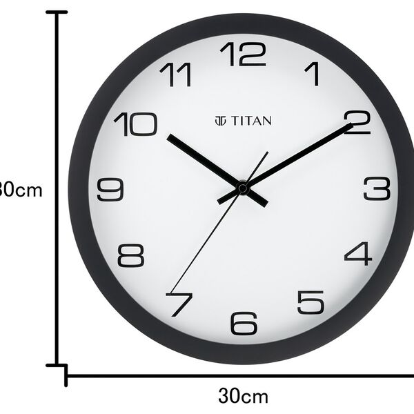 Titan Tranquil Modern 30cm White Wall Clock with Silent Sweep Tech for the Serene Home - image number 5